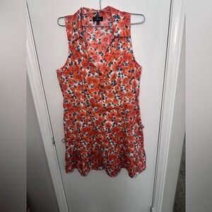 Milk & Honey floral orange dress with belt.